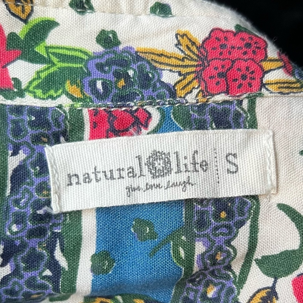 NATURAL LIFE Colorful Floral Button Down Shirt Dress - Picture 9 of 10